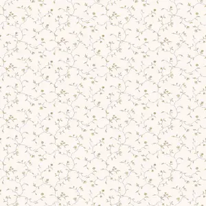 Galerie Miniatures 2 White Cream Small Floral Trail Smooth Wallpaper