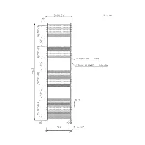 Right Radiators Prefilled Thermostatic Electric Heated Towel Rail Straight Ladder Warmer Rads - Anthracite 1800x500 mm