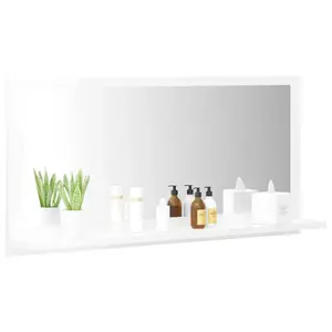 Dorlene Framed Wall Mounted Bathroom Mirror High Gloss White / 80 cm