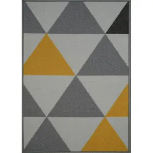 Yeprad Door Mat Grey/Yellow / Rectangle 57 x 90cm