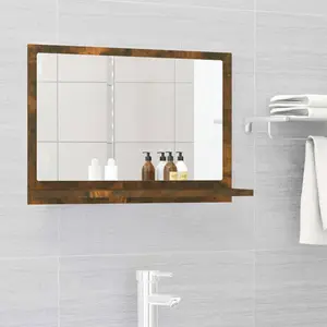 Dorlene Framed Wall Mounted Bathroom Mirror Smoked Oak / 80 cm