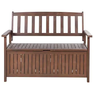 Garden Bench SOVANA with Storage Acacia Wood Dark Wood