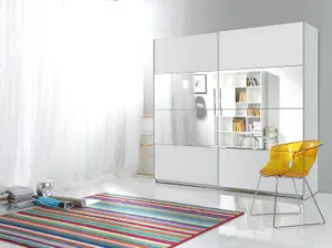 Beta Sliding Door Wardrobe W2000mm H2100mm D600mm - Modern Storage in White Matt