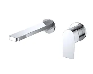 VURTU Barkway 2 Tap Hole Wall Mounted Basin/ Bath Filler,  1/4 Turn, Single Lever Ceramic Disc, Chrome, 531701