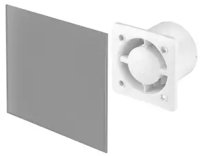 Awenta 125mm  Humidity Sensor Extractor Fan Matte Grey Glass  Front Panel TRAX Wall Ceiling Ventilation