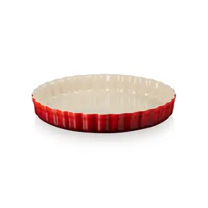 Le Creuset Stoneware Fluted Flan Dish 28cm Cerise