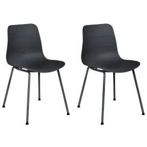 Set of 2 Dining Chairs LOOMIS Black