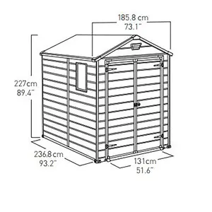 Keter Manor 6 ft. W x 8 ft. D Apex Outdoor Garden Shed