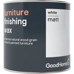 GoodHome White Matt Furniture Wax Finishing wax, 0.5L