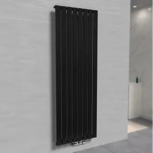 Nes Home 1800 X 546 mm Modern Central Connection Vertical Flat Panel Black Designer Radiator