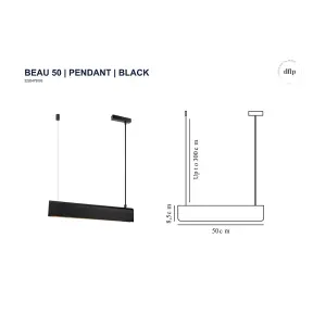 Nordlux Beau Bar Pendant Ceiling Light Black 2700K S14S