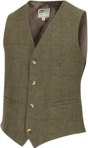 Hoggs Of Fife Tummel Tweed Dress Waistcoat, Olive Wine / Medium