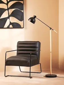 Interiors by Premier Matte Black Floor Lamp, Easy to Assemble Bedside Table Light, Eco-friendly Lamp for Table, Living Room