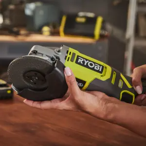 Ryobi 18V One+ 125mm Brushed Cordless Angle grinder (Bare Tool) - RAG18125-0