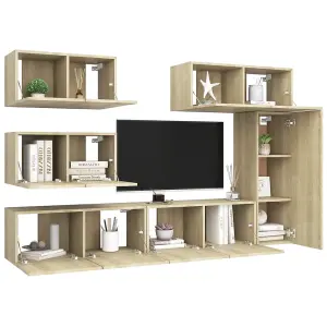 Berkfield 6 Piece TV Cabinet Set Sonoma Oak Engineered Wood