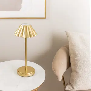 ValueLights Avery Rechargeable Portable Table Lamp - Gold