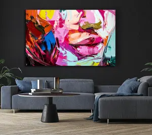 The Lips Of Colour Canvas Print Wall Art - Medium 20 x 32 Inches