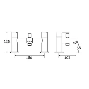 Melody Polished Chrome Deck-mounted Bath Shower Mixer Tap with Handset