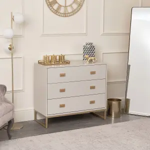 Melody Maison Large 3 Drawer Chest of Drawers - Elle Stone Range