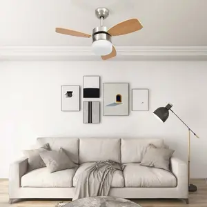 Burrell 76cm Ceiling Fan with LED Lights Brown