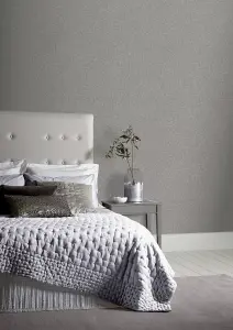 Arthouse Linen Texture Mid Grey Wallpaper