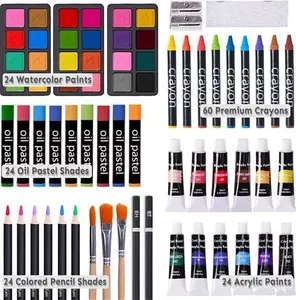 Shop 175 Piece Deluxe Art Set With 2 Drawing Pads, Acrylic Paints, Crayons, Colored Pencils, Paint Set In Wooden Case, Professional Art Kit, Art