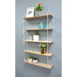 Geosvani 5 Piece Bracket Shelf White