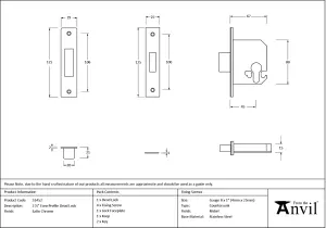 From The Anvil Satin Chrome 2 1/2" Euro Profile Dead Lock