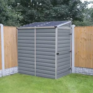 Palram - Canopia Skylight 6x4 ft Pent Dark grey Plastic Shed with floor