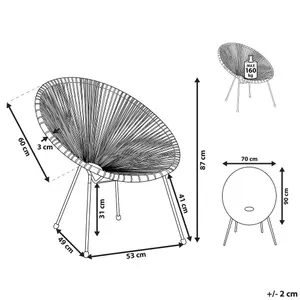 Garden Chair ACAPULCO II PE Rattan Light Grey