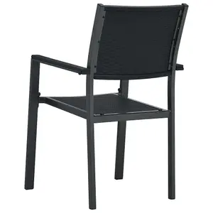 Berkfield Garden Chairs 4 pcs Black Plastic Rattan Look