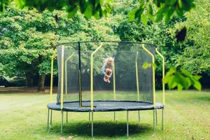 Plum Play 14ft Wave Springsafe Trampoline (Blue) - Free Attachable Mist Feature