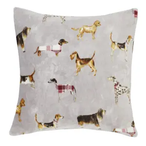 Catherine Lansfield Country Dogs 55x55cm Cushion Natural