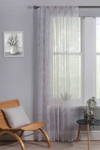 Home Curtains Dixie Voile Single Slot top Panel 59w x 54d" (150x137cm) Natural