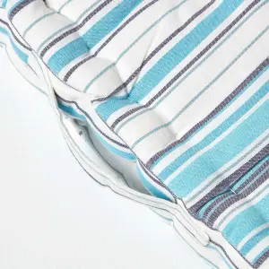 Homescapes Cotton New England Stripes Floor Cushion, 50 x 50 cm