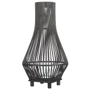 Beliani Rustic Lantern LEYTE Wood Black