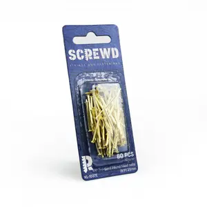 SCREWD 25mm Brass-Plated Semi-Round Head Nails for Crafts, DIY, Hobbies and Construction - Pack of 240