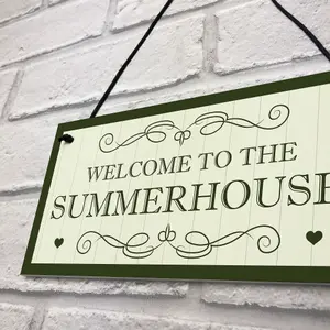 Welcome To The Summerhouse Sign Hanging Plaque New Home Gift Friendship Gift Home Decor