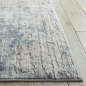 Grey Beige Modern Luxurious Easy to Clean Abstract Rug For Dining Room Bedroom And Living Room-66 X 230cm (Runner)