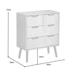 Bedroom White High Gloss 2+2 Drawers Chest Bedroom Storage Cabinet Chest Drawer