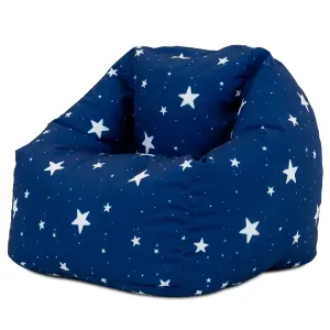 icon Kids Starry Skies Bean Bag Chair Navy Blue Childrens Bean Bags