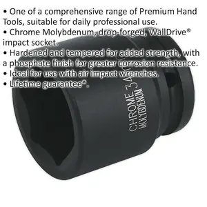 34mm Chromoly Forged Impact Socket - 3/4 Inch Drive for Air Wrenches