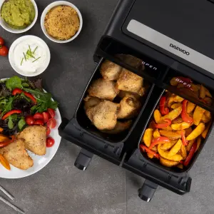 Daewoo SDA2310GE Double Drawer Air Fryer Digital Display 8 Litre