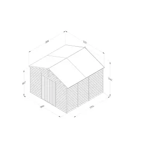 Beckwood 10x10 Apex Shed - No Windows - Double Door