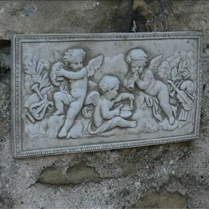 Wall Plaque Rectangular Musical Cherubs Design