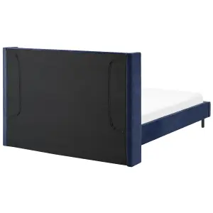 Velvet EU Double Size Bed Navy Blue VILLETTE