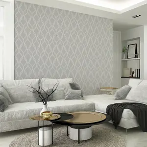 Arthouse Sequin Trellis Grey/Silver Wallpaper