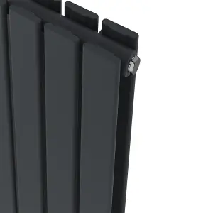 Right Radiators 600x1428 mm Horizontal Double Flat Panel Designer Radiator Anthracite