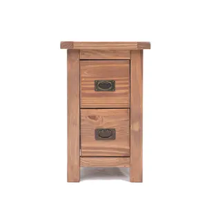 Padua 2 Drawer Petite Bedside Table Brass Drop Handle