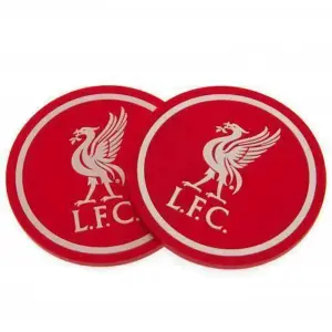 Liverpool FC Coaster (Pack of 2) Red/White (One Size)